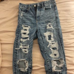 American Eagle super high rise crop jeggings